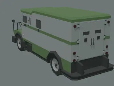 Bank car lowpoly stylized Low-poly 3D model