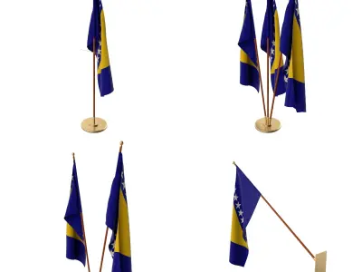Bosnia and Herzegovina Flag Pack 3D model