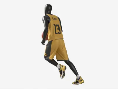 Male Mannequin in Basketball Uniform in Action 02 3D model