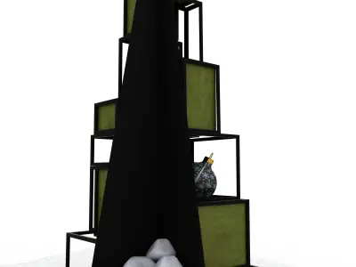 Wireframe Christmas Tree 3D model