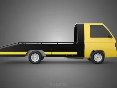 FLATBED TOW TRUCK CAR CARRIER PARKED RECOVERY SERVICE PICK UP 3D model