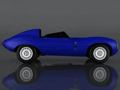 Jaguar D type Low-poly 3D model