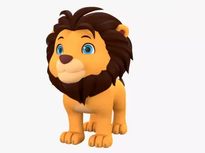 Cartoon Lion Low-poly 3D model
