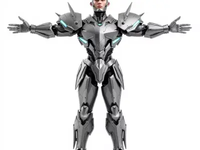Futuristic Battle Armor model pack Low-poly 3D model