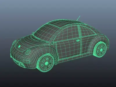 beetel car created in 2017 maya 3D model