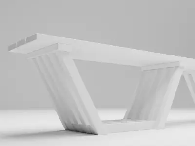Modern Wooden Bench  Free 3D model