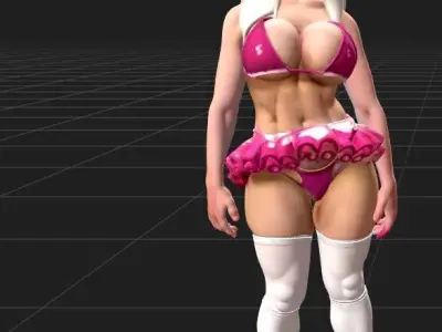 Cyber Cherry Rigged 3D Cyber Girl  3D model