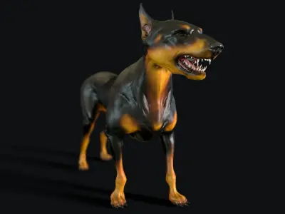 Combat Dog Low-poly 3D model