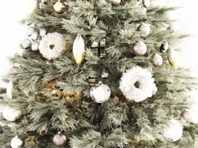 Christmas tree with decorations and gifts 3D model