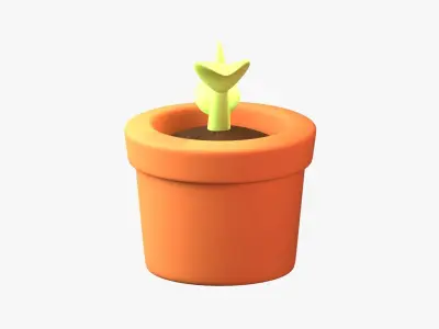 Plant Pot 3D Illustration 3D model