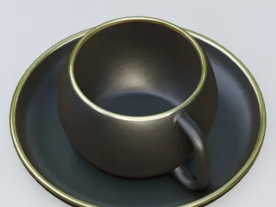 Black Espresso Cup 3D model