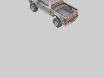 Heavy Duty Pickup Truck model Low-poly 3D model