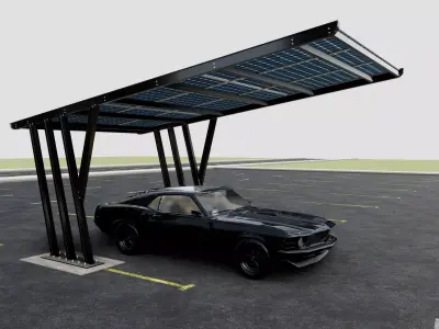 TRIPLE L TYPE MODERN SOLAR CARPORT TYPE-10 3D model
