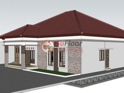 House 19x30m code 471- Sketchup 3D model 3D model 3D model