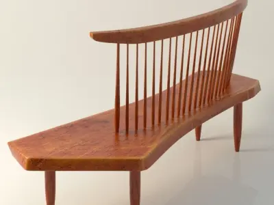 Nakashima Bench Chair 3D model