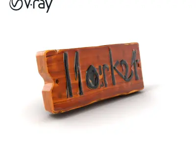 Rustic Handwritten Sign Model Pack Low-poly 3D model