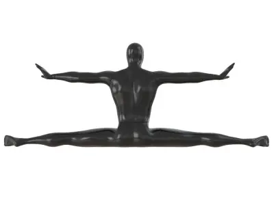 Black male mannequin sitting on a twine 61 3D model