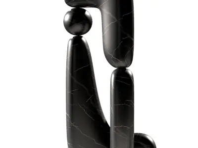 Modern abstract sculpture 2 material options 3D model