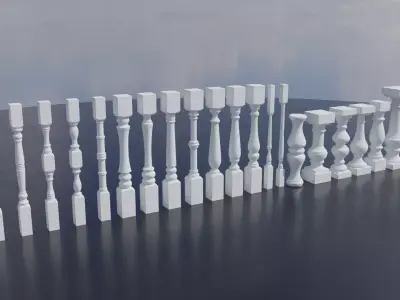 Pillars Pack Low-poly 3D model