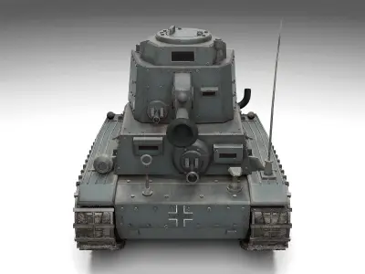 Meng German Light Panzer 38T World War Toons Low-poly 3D model
