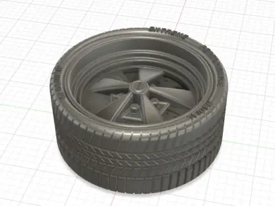 Super Sport Wheels with Tires and Brakes for 3D Print 3D print model