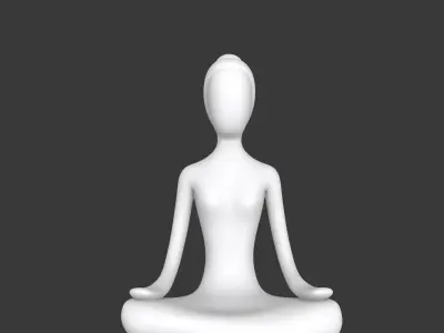 woman yoga 3D print model