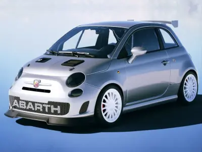 Abarth 695 Assetto Corse Evoluzione Trofeo 2014 Low-poly 3D model