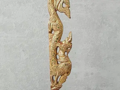 Gilded Wood Carving in the Form of Naga 3D model