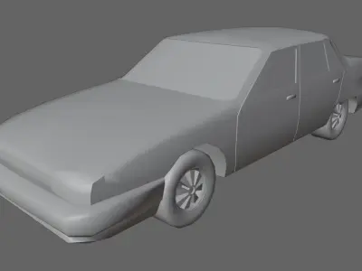 Basic Car - Red - Carro Low-poly 3D model