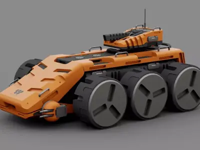SCII-fI MILITARY VEHICLE RIGGED 3D model