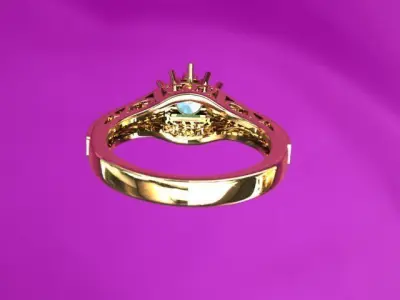 Fancy diamond ring 3D print model
