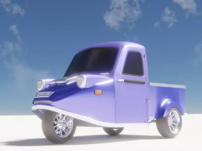 3d model 3 Wheel Car 3D model