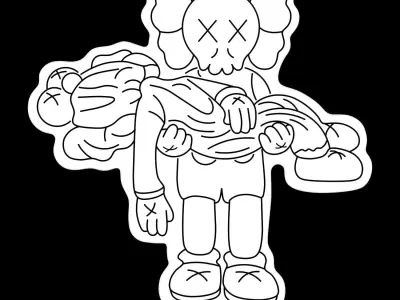 Kaws Neon Sign 3D model