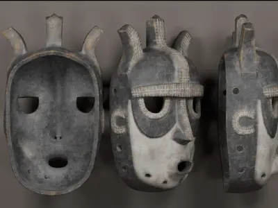 Binji African mask 3D model