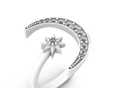 Ring Moon and Star  3D print model