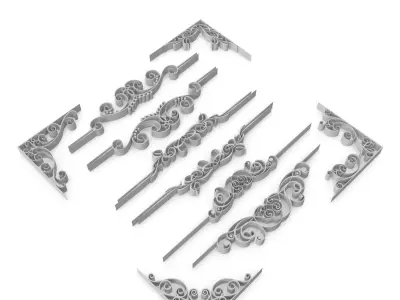 Ornate Swirls 02 Set 3D model