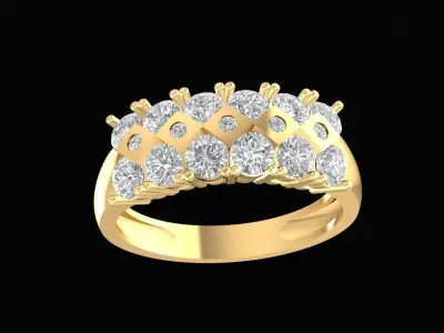 Women Diamond Ring with Multiple Round Stones 1681 3D print model