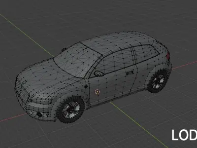 4X4 Car Rigged With LOD for Game Low-poly 3D model