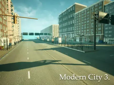 Modern City 3 Unreal Engine Low-poly 3D model