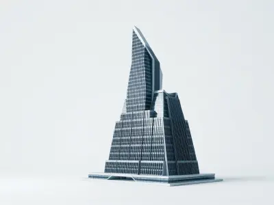 Futuristic Skyscraper Architectural Model Low-poly 3D model
