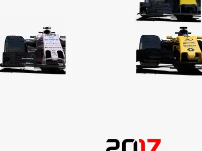 Formula 2017 cars pack 4 Low-poly 3D model