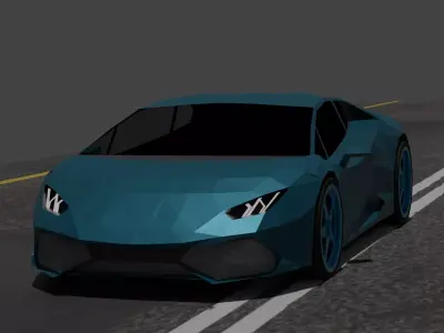 Luxury Sports Car 3D Model Low-poly 3D model