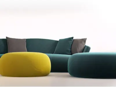Giorgetti SOLEMYIDAE sofa and pouff  3D model