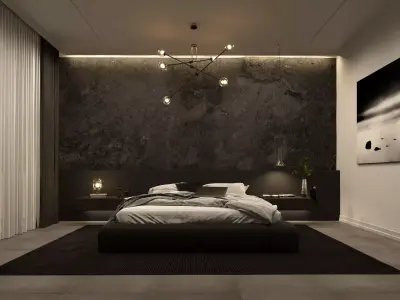 Luxurious Bedroom And Dressing Room By Dvel 3D model