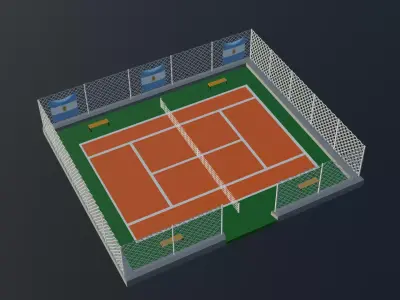 Tennis Court - Argentina Low-poly 3D model