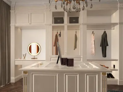 Luxury Wardrobe Cloakroom Dressing room 3D model
