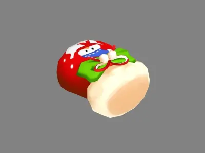 Cartoon snowman gloves Low-poly 3D model