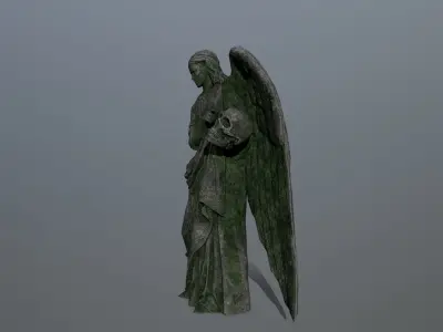 Angel Statue 03 Low-poly 3D model