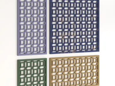 Arabic Islamic pattern wood decorative plaster 3D model 3