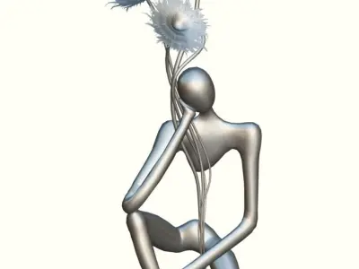 Flower Holder Statue  LP   Statue  Low-poly 3D model